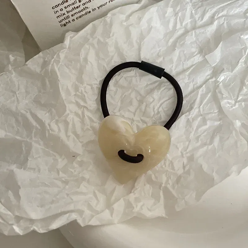 Color: Lavender, Ships From: CHINA - Korean Love Acrylic Jelly Hair Band Ponytail Rubber Band Bun Rope Net Red Hair Accessories Headwear  Elastic Hair Bands