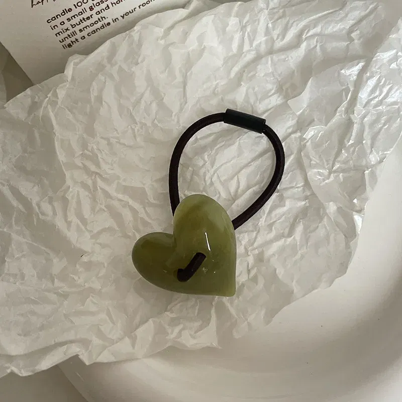 Color: Lavender, Ships From: CHINA - Korean Love Acrylic Jelly Hair Band Ponytail Rubber Band Bun Rope Net Red Hair Accessories Headwear  Elastic Hair Bands