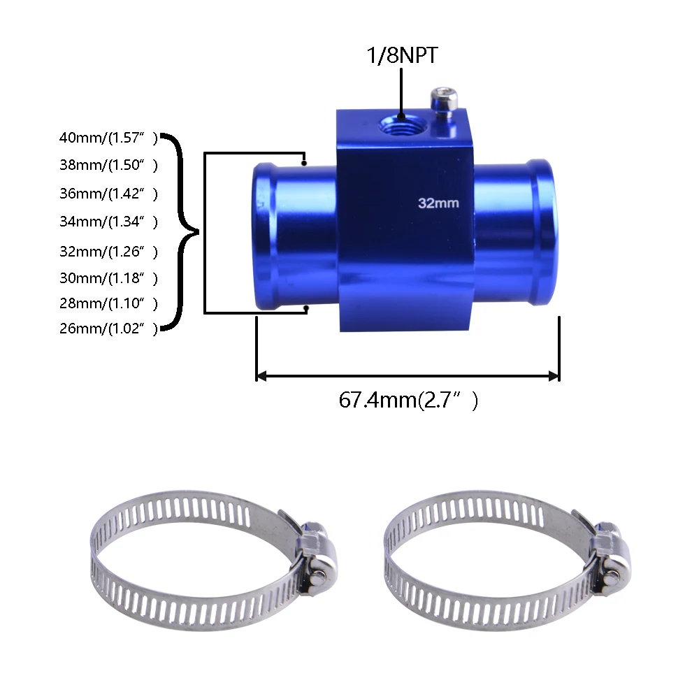 Color: Lavender - 52MM 12v Racing Car Ultra-thin Water Temperature Gauge And Water Temp Joint Pipe Sensor Adapter 1/8NPT