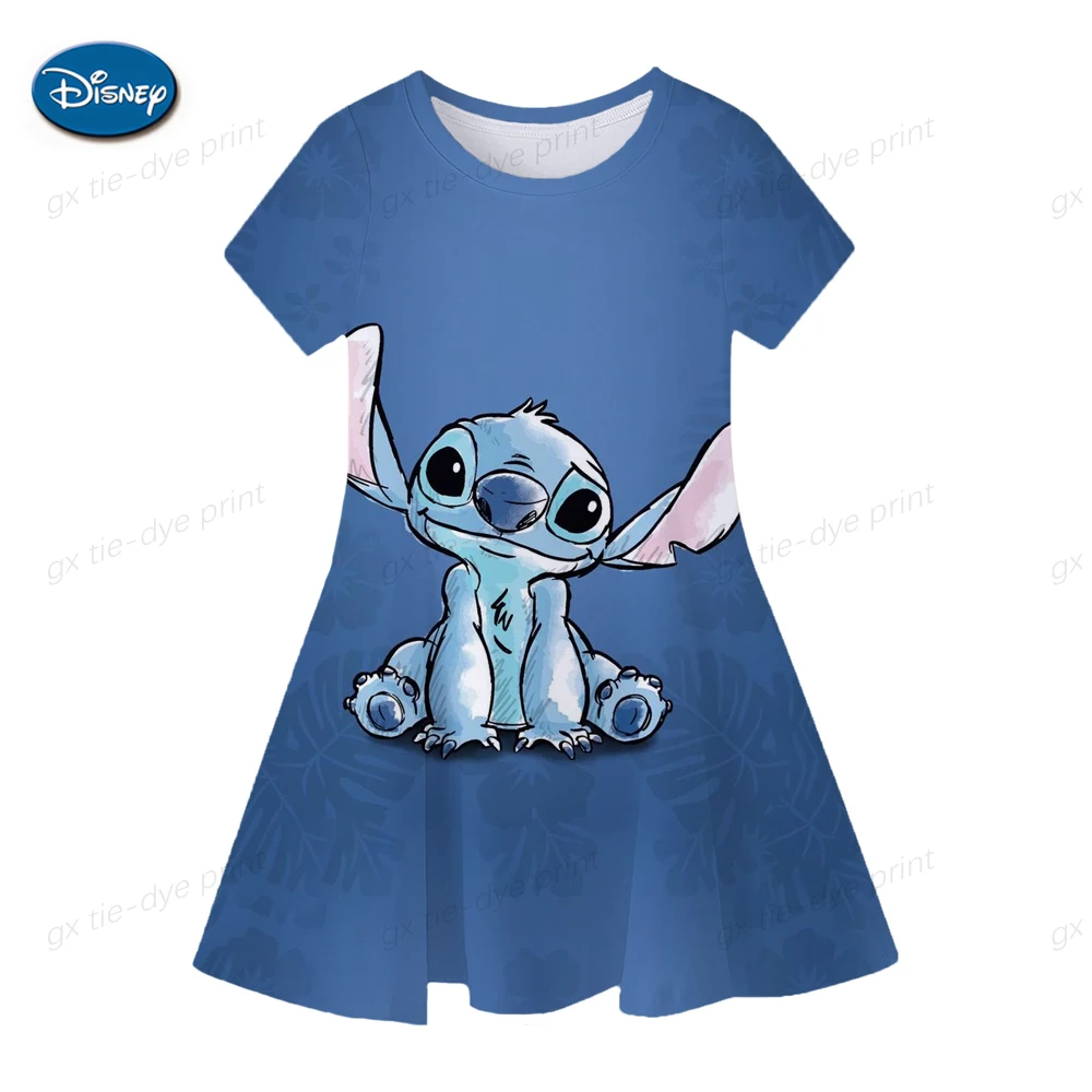 Color: Beige, Ships From: CHINA, Kid Size: 5 - Fashion Baby Girls Stitch Dress Summer Dress Cartoon Stitch Dress Princess Stitch Dress Children's Girl Clothing 0-14 Years