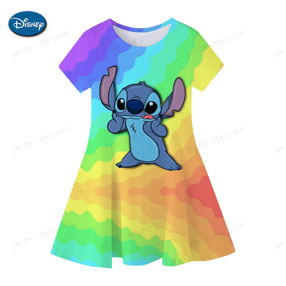 Color: Beige, Ships From: CHINA, Kid Size: 5 - Fashion Baby Girls Stitch Dress Summer Dress Cartoon Stitch Dress Princess Stitch Dress Children's Girl Clothing 0-14 Years