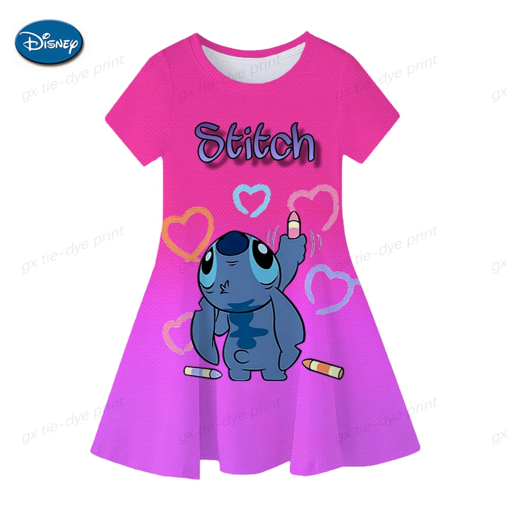 Color: Beige, Ships From: CHINA, Kid Size: 5 - Fashion Baby Girls Stitch Dress Summer Dress Cartoon Stitch Dress Princess Stitch Dress Children's Girl Clothing 0-14 Years