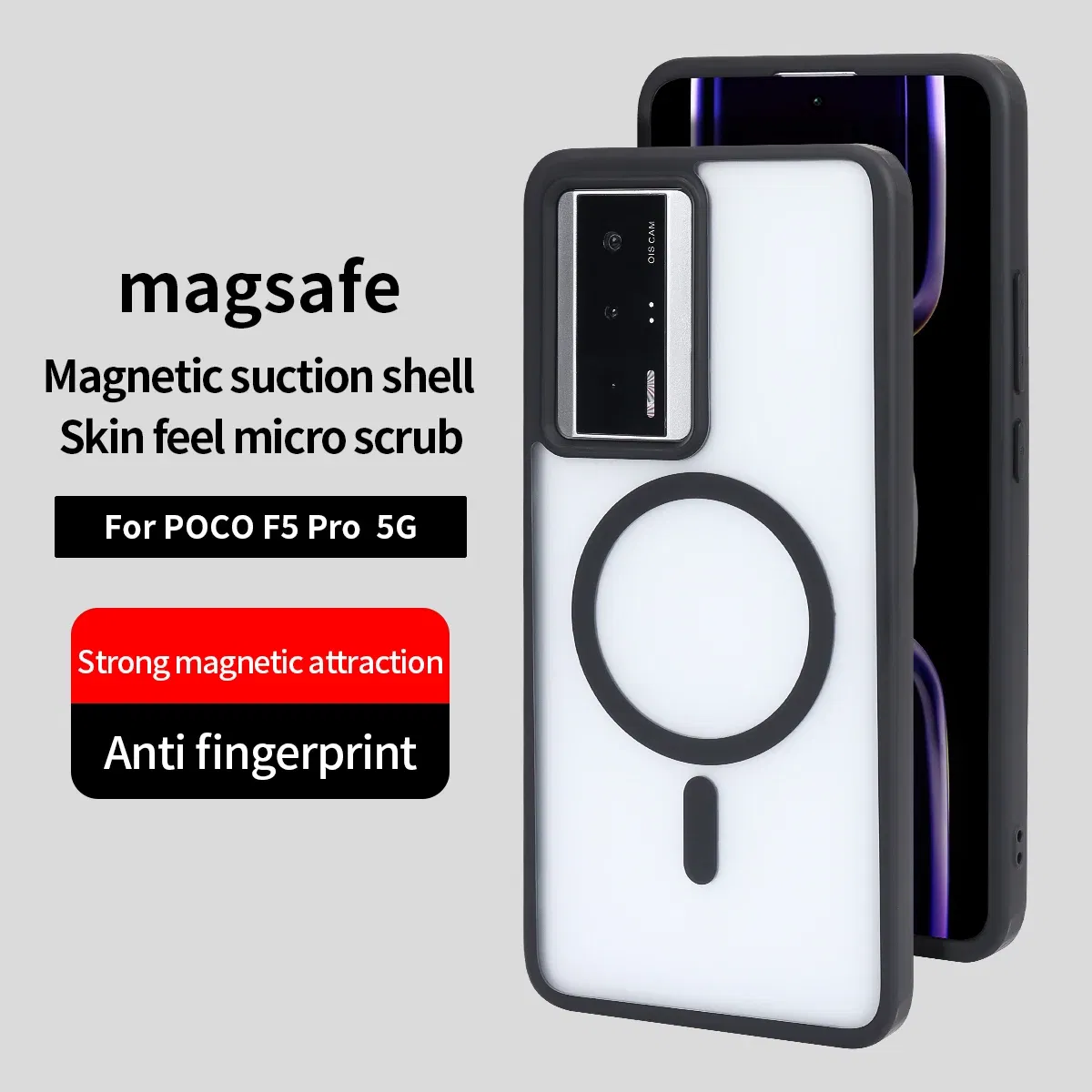 Color: Clear, Material: ABS - For Xiaomi POCO F5 Pro 5G Shockproof Phone Case Magnetic Luxury Matte  Clear Magnetic Wireless Charging Magsafe Case