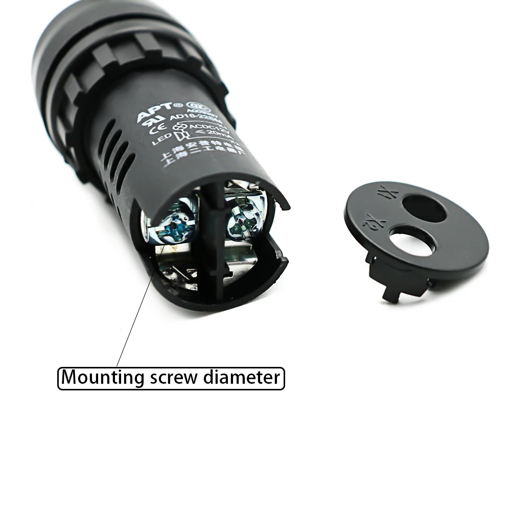 Color: Dark Grey - AD16-22SM 22mm Panel Diameter AC 12V 24V 110V 220V Flash Signal Light Red LED Active Buzzer Beep Alarm Indicator Green Yellow