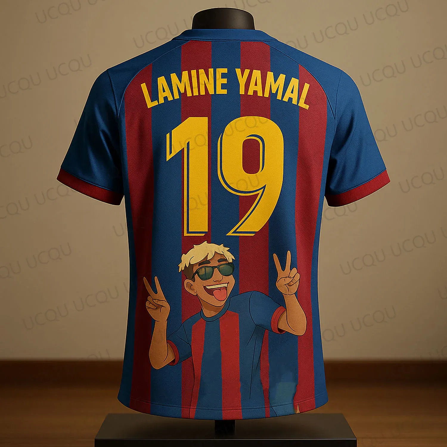 Color: black, Kid Size: 11T - Lamine Yamal #19 Cartoon Football Jersey 3D Printed Shirt Fanwear Limited Edition Streetwear Style