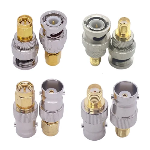 Color: WHITE - Q9 BNC To SMA Adapter SMA Male Female To BNC Male Female Straight  Coaxial RF Connector
