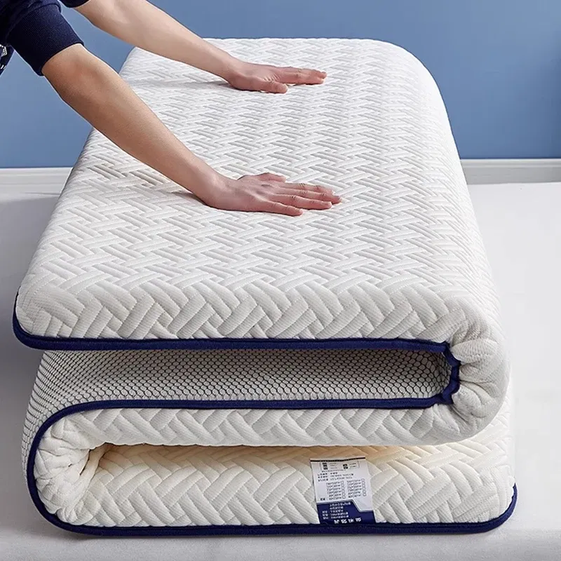 Color: Sky Blue, Size: 900mm x 1900mm - Memory foam soft mattresses tatami mat household double foldable mattress students dormitory single sponge mattress sleeping pad
