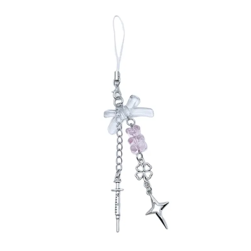 Color: ROYAL BLUE - Goth Y2K Phone Charm Pendant Kawaii-Key Chain For Bag Cute Accessory Women Guitar Strap Lanyard Beaded Keychain Pendant