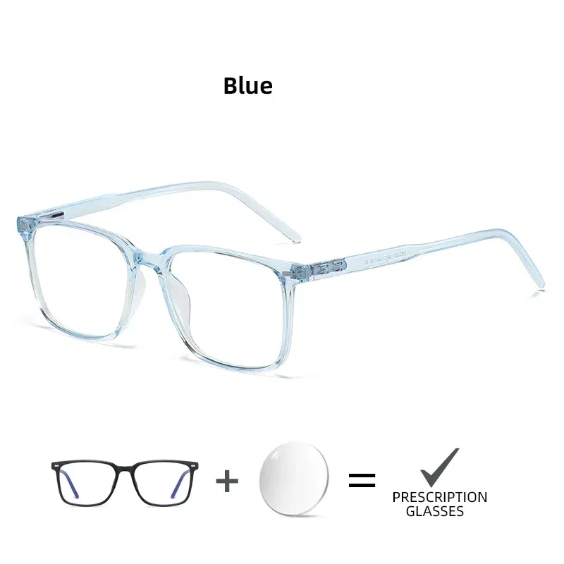 Frame Color: GRAY, Prescription Type: Single Version, Lens Index: 1.56, Lens Function: Photo Brown - VIVIBEE Customized Prescription Glasses Men TR90 Matte Black Square Myopia Eyewear Optical Classic Astigmatism Eyeglasses