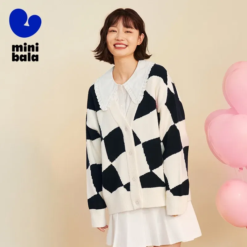 Color: Brown, Size: Mother 4XL, Ships From: CHINA - Mini Bala Cardigan Sweater Girls 2024 Spring and Autumn New Arrival Mother-Daughter Outfit Parent-Child Coat