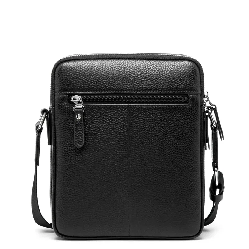 Color: GRAY, Ships From: CN - BISON DENIM Classic Black Male Bag Genuine Leather Business Crossbody Bag iPad Mens Messenger Bag Casual bolsas male N2845