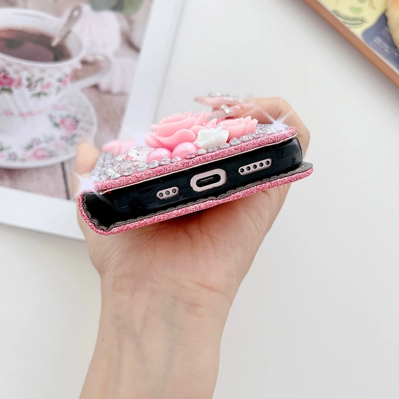 Color: PURPLE, Material: ABS - Wallet Glitter Case For Samsung Galaxy S24 FE S23 Ultra S22 Plus S21 S20 A13 A14 A15 A16 A53 A54 A55 A34 Flip Luxury Leather