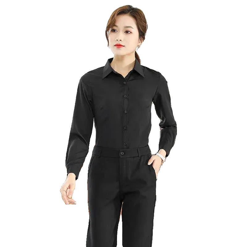 Color: black, Size: XXL - Formal Dress Women Shirt Long Sleeve Blouse New Black Shirt Women Tops 2024 Fashion Women Clothing Basic White Shirts OL Blouses