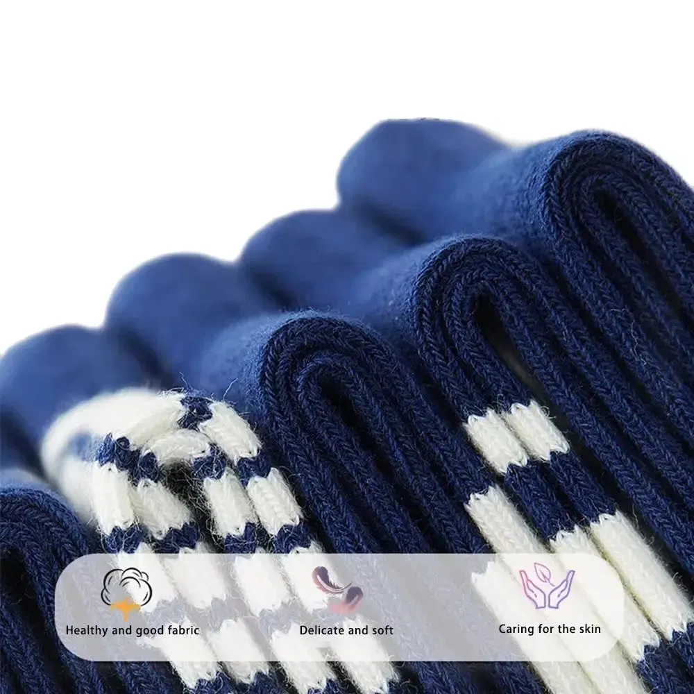 Color: SKY BLUE, Size: 2-3T - 1-14T Kids' Socks Spring Autumn Cotton Socks 5 Pairs/lot Soft Cotton Socks Calf Socks Little Big Boys Crew Sock