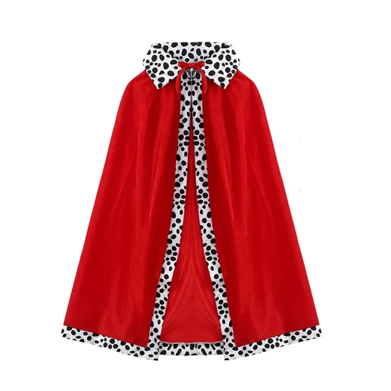 Color: Beige, Size: S - Adult Kids King Emperor Cosplay Costume Red Pleuche Cloak Prince Robe Crown Children Birthday Party  Christmas Props Cape