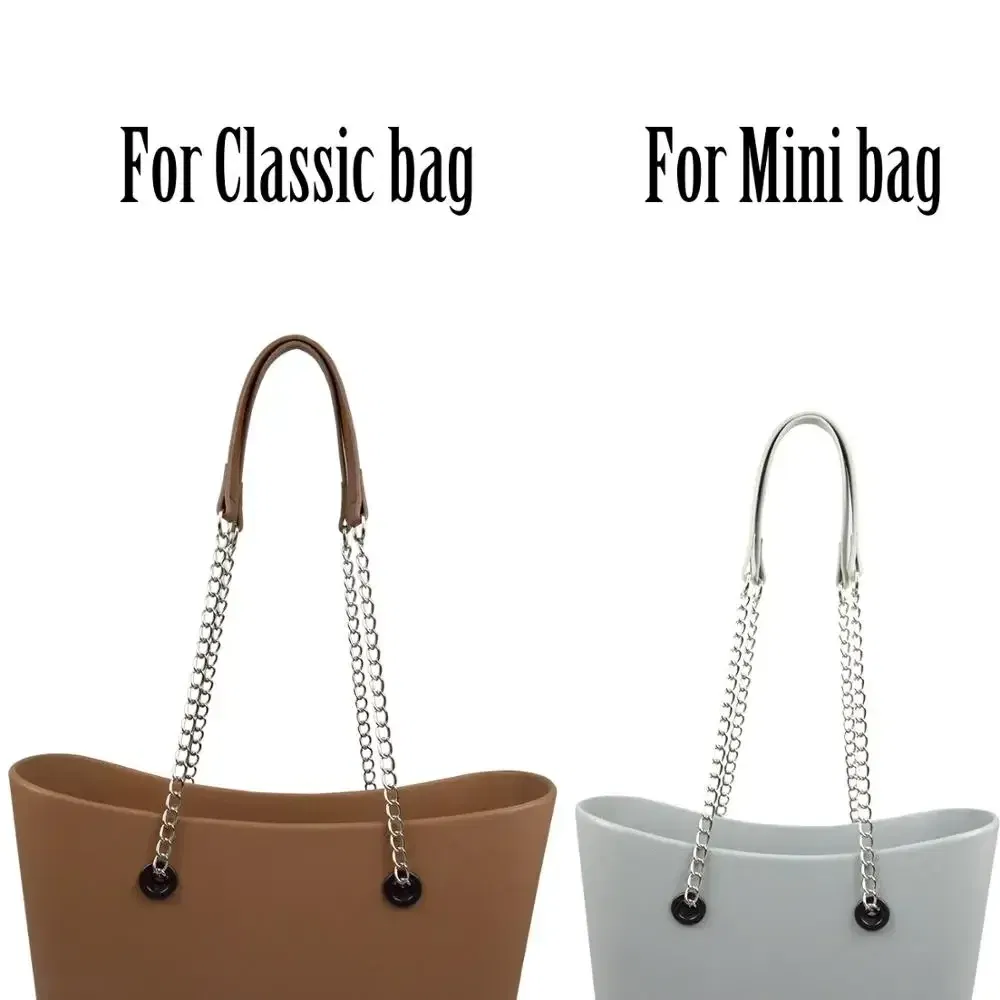 Ships From: CHINA, Color: Deep Red - New Tanqu 1 Pair Silver Long Thick Single Chain with OT metal buckle Black screws for Obag O bag Handles for Women Bag Handbags