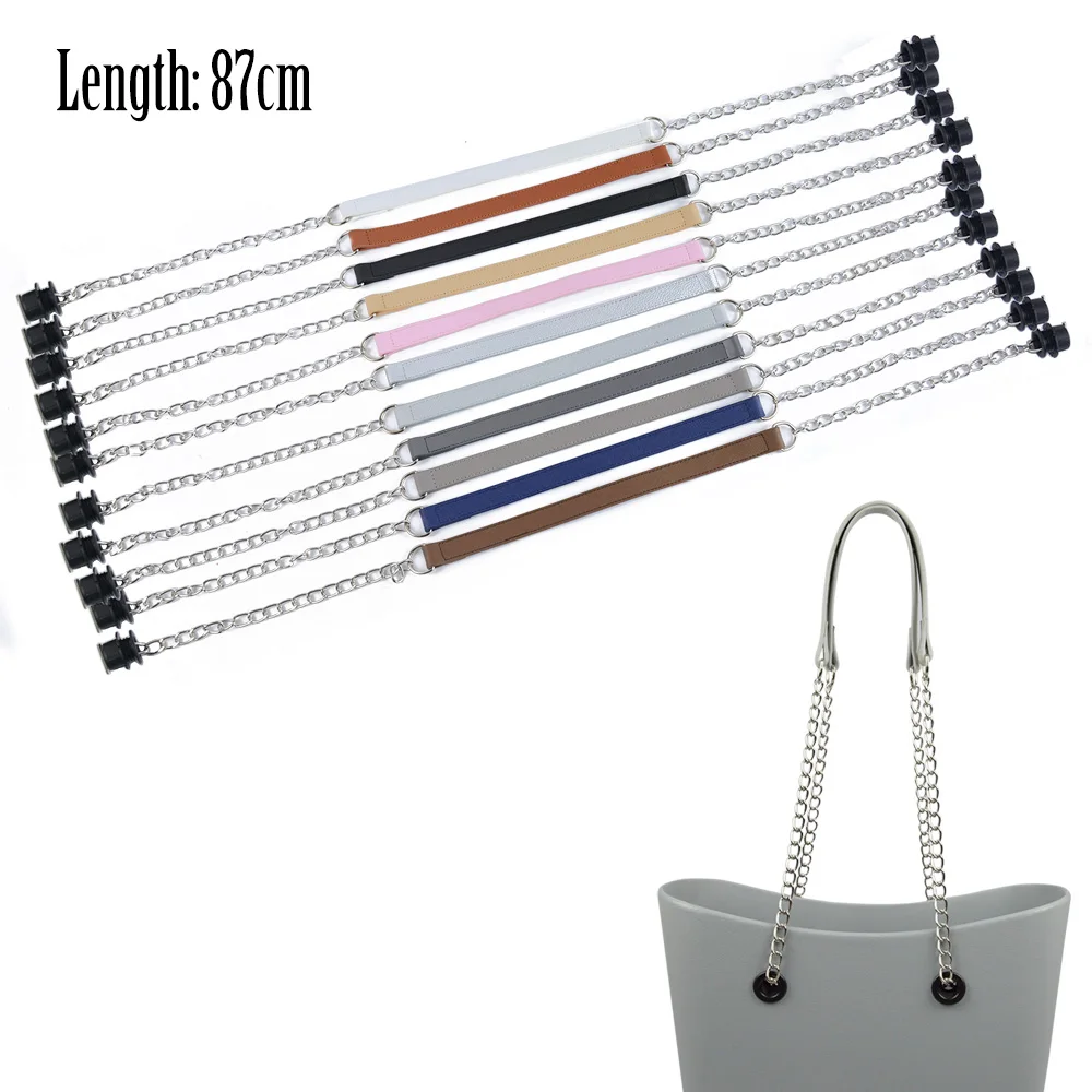 Ships From: CHINA, Color: Deep Red - New Tanqu 1 Pair Silver Long Thick Single Chain with OT metal buckle Black screws for Obag O bag Handles for Women Bag Handbags
