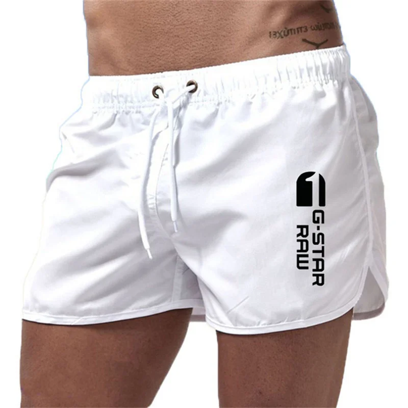 Color: Pink, Size: S - Summer new men's luxury beach pants clothing quick dry gym jogging sexy shorts vacation casual swimming trunks