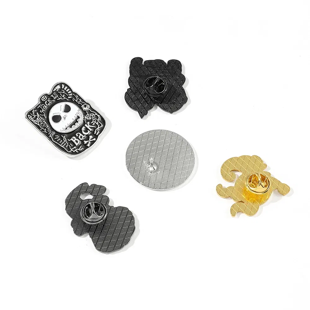 Metal color: ROSE GOLD COLOR, Ships From: CHINA - Disney The Nightmare Before Christmas Enamel Pin Cartoon Figure Sally Jack Skellington Metal Badge Brooch Kawaii Accessories