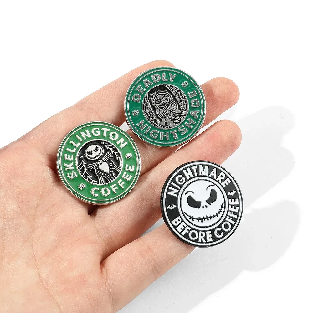 Metal color: ROSE GOLD COLOR, Ships From: CHINA - Disney The Nightmare Before Christmas Enamel Pin Cartoon Figure Sally Jack Skellington Metal Badge Brooch Kawaii Accessories