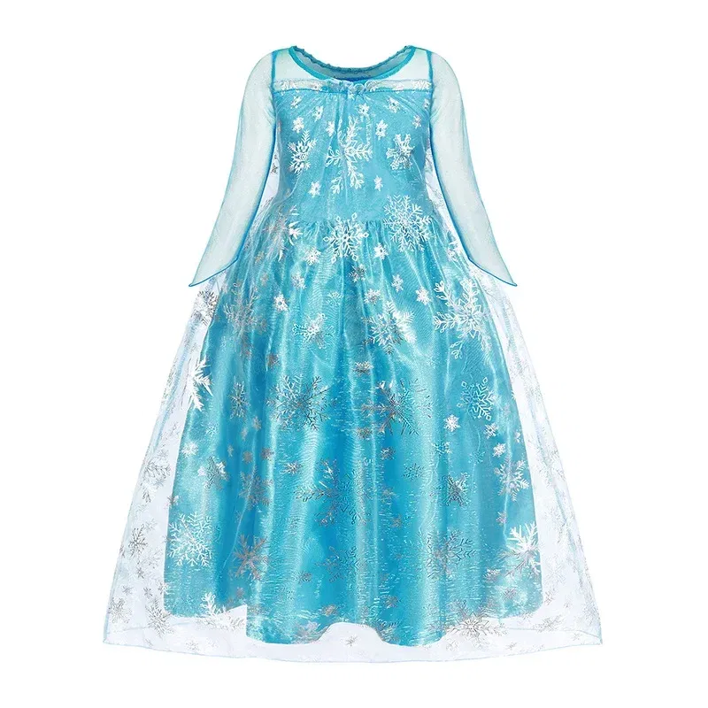 Kid Size: 5, Color: green - Disney Kids Cosplay Elsa Anna Princess Dress Girls Mesh Ball Gown Halloween Carnival Birthday Clothes  Snow Queen Frozen Costume