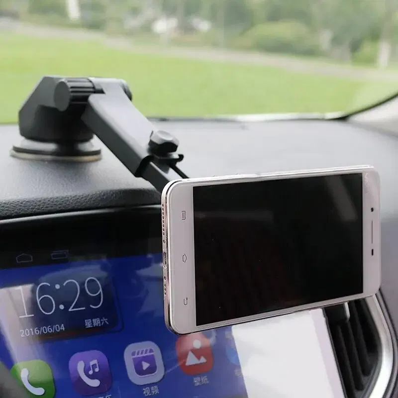 Ships From: spain, Color: Red - Magnetic Phone Holder For Car Windscreen, Suction Cup Base Robotic Arm Phone Bracket for Car Dashboard, 360 Degrees Rotation