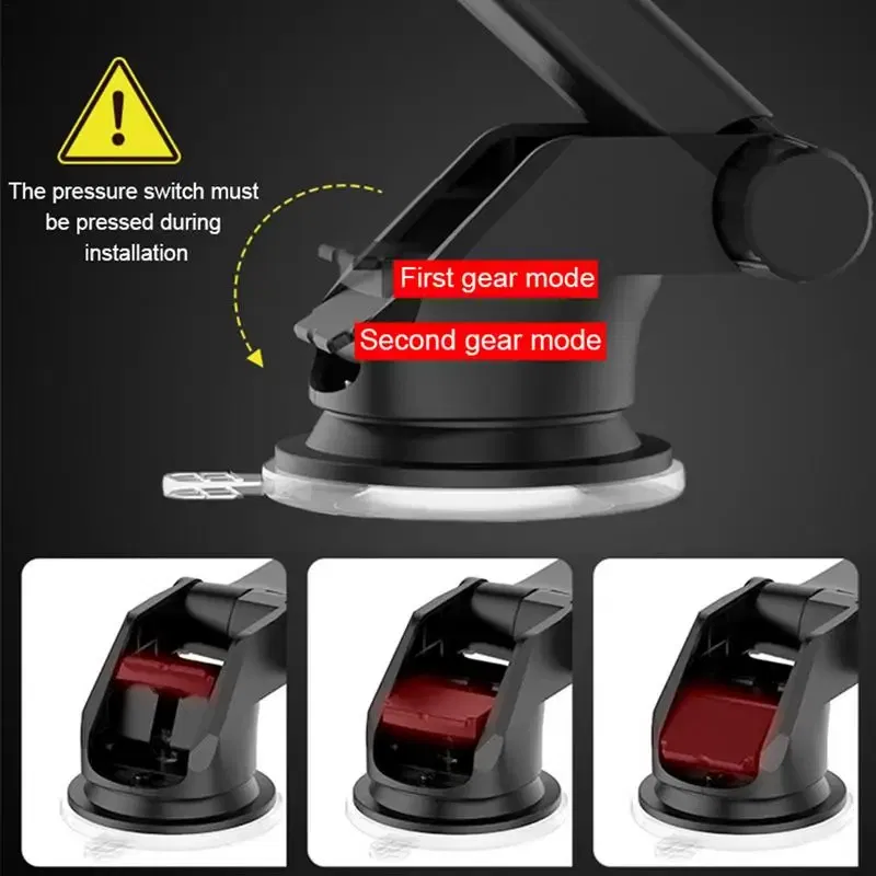 Ships From: spain, Color: Red - Magnetic Phone Holder For Car Windscreen, Suction Cup Base Robotic Arm Phone Bracket for Car Dashboard, 360 Degrees Rotation