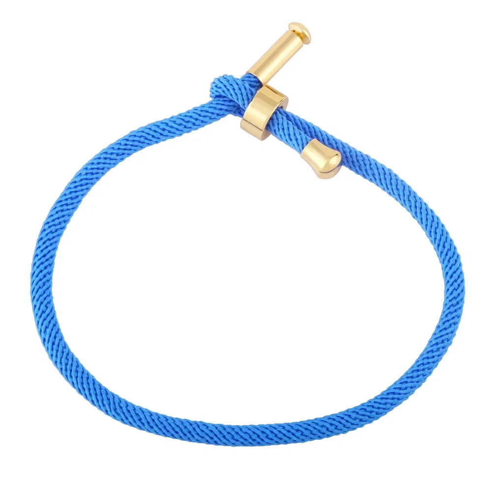 Color: GRAY - OCESRIO Colorful Adjustable Cotton Red Rope Bracelet Chain Gold Plated Copper DIY Components for Jewelry Making cana002