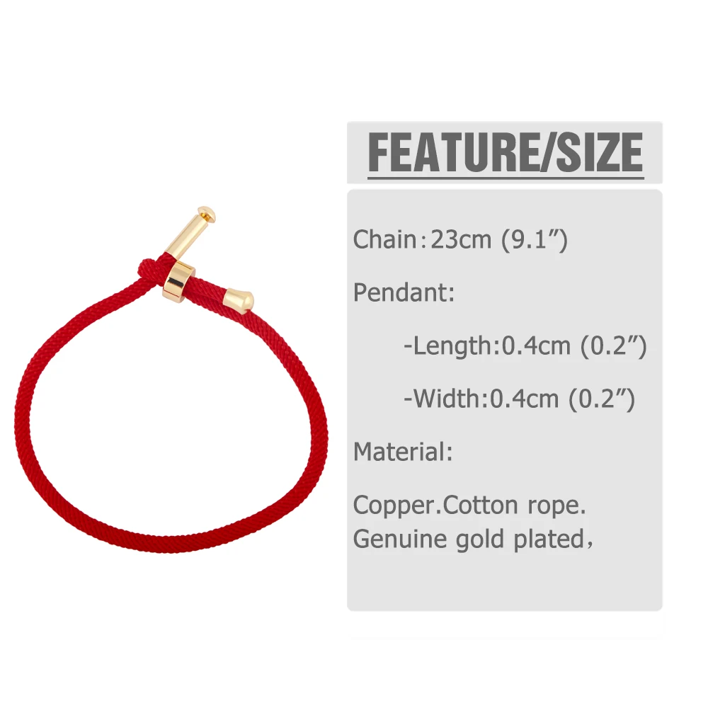 Color: GRAY - OCESRIO Colorful Adjustable Cotton Red Rope Bracelet Chain Gold Plated Copper DIY Components for Jewelry Making cana002