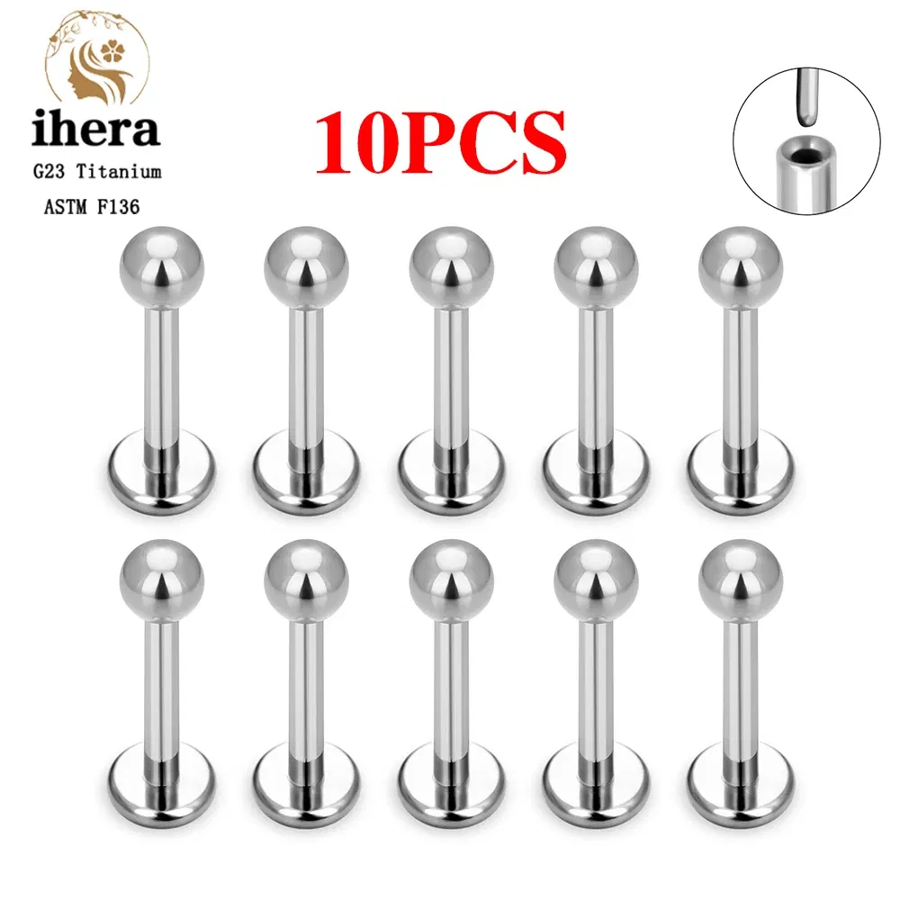 Metal color: Light Yellow Gold Color, Ships From: CHINA, Main Stone Color: Light purple - 10PCS G23 Titanium Lip Ring Labret Piercing Stud Earring CZ 16/18/20G Push Pin Ear Tragus Cartilage Helix Conch Pierc? Jewelry