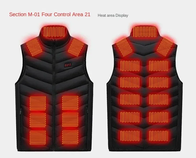 Color: Brown, Size: L - 11/9/21 Zone Heating Suit Winter Warm and Comfortable Stand Collar Work Vest Outdoor Mens Intelligent Temperature Control Coat