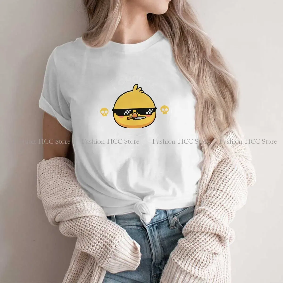 Color: WHITE, Size: XXL - Sunglasses Style Polyester TShirt I Choose Violence Funny Duck Comfortable New Design Gift Idea T Shirt Stuff