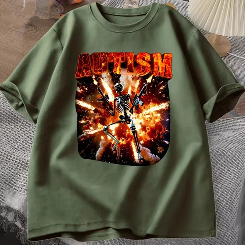 Color: Lavender, Size: XXL - Autistic Funny Skeleton T Shirt Women Men Autism Edgy Skeleton Meme T-shirt Casual Short Sleeve Tshirt Round Neck Clothes