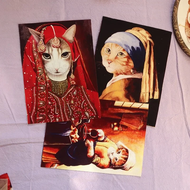 Color: Sakura Pink, Size: 1Yard - Retro Gentry Cats Printed Hand Dyed Cotton Linen Fabric Telas Sewing DIY Patchwork Hand Embroidery Quilt Bags