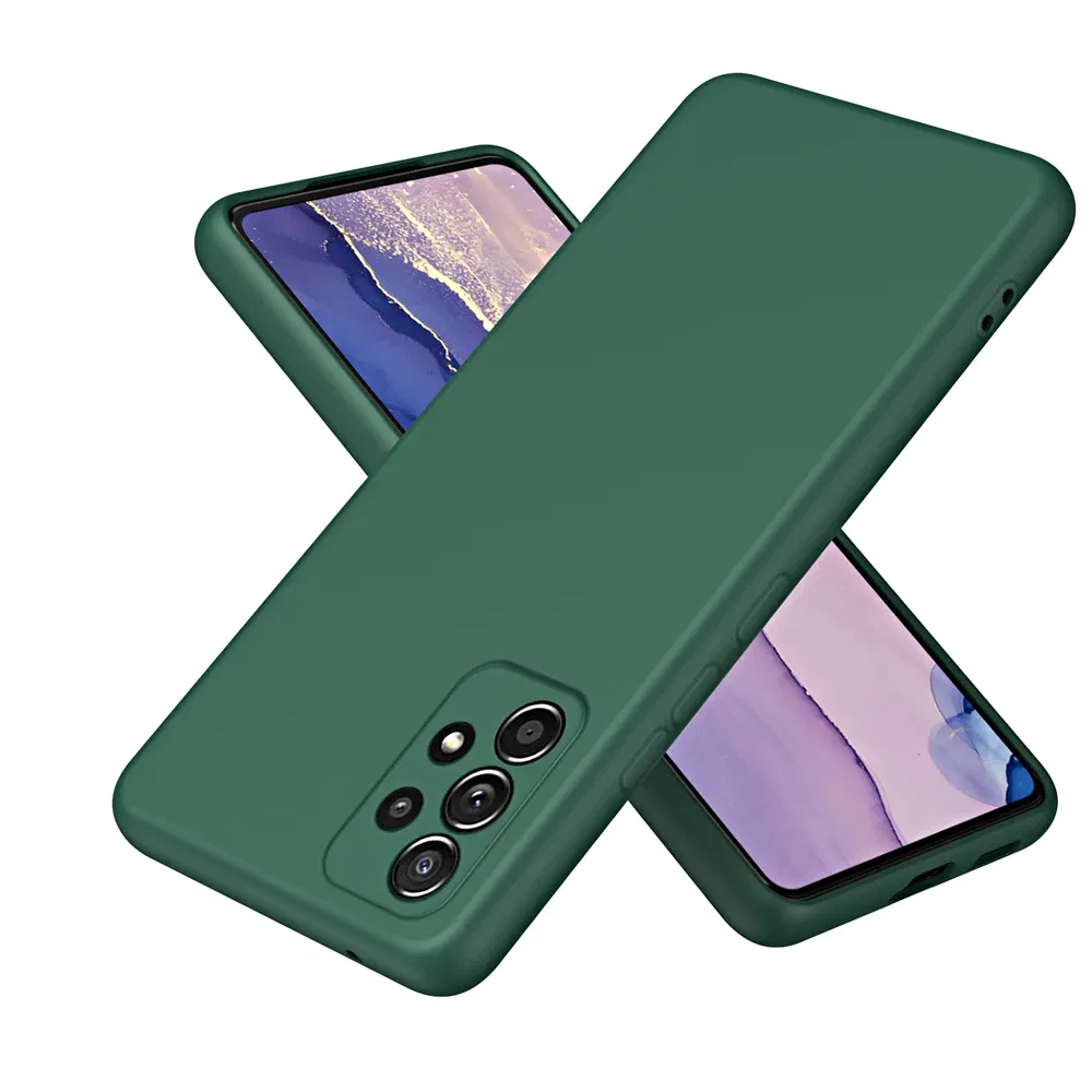 Color: army green, Material: Carbon Fiber - Solid Silicone Protect Case For Samsung Galaxy A13 A23 A33 A53 A73 A12 A22 A32 A52 A52S A72 A04 A04S A14 A24 4G A34 A54 Cover