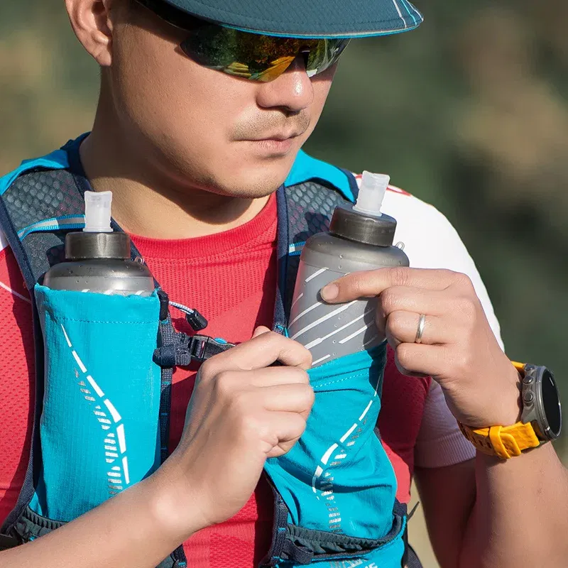 Color: Light Blue - AONIJIE C9102S Ultra Vest 5L Hydration Backpack Pack Bag Soft Water Bladder Flask Set For Hiking Trail Running Marathon Race