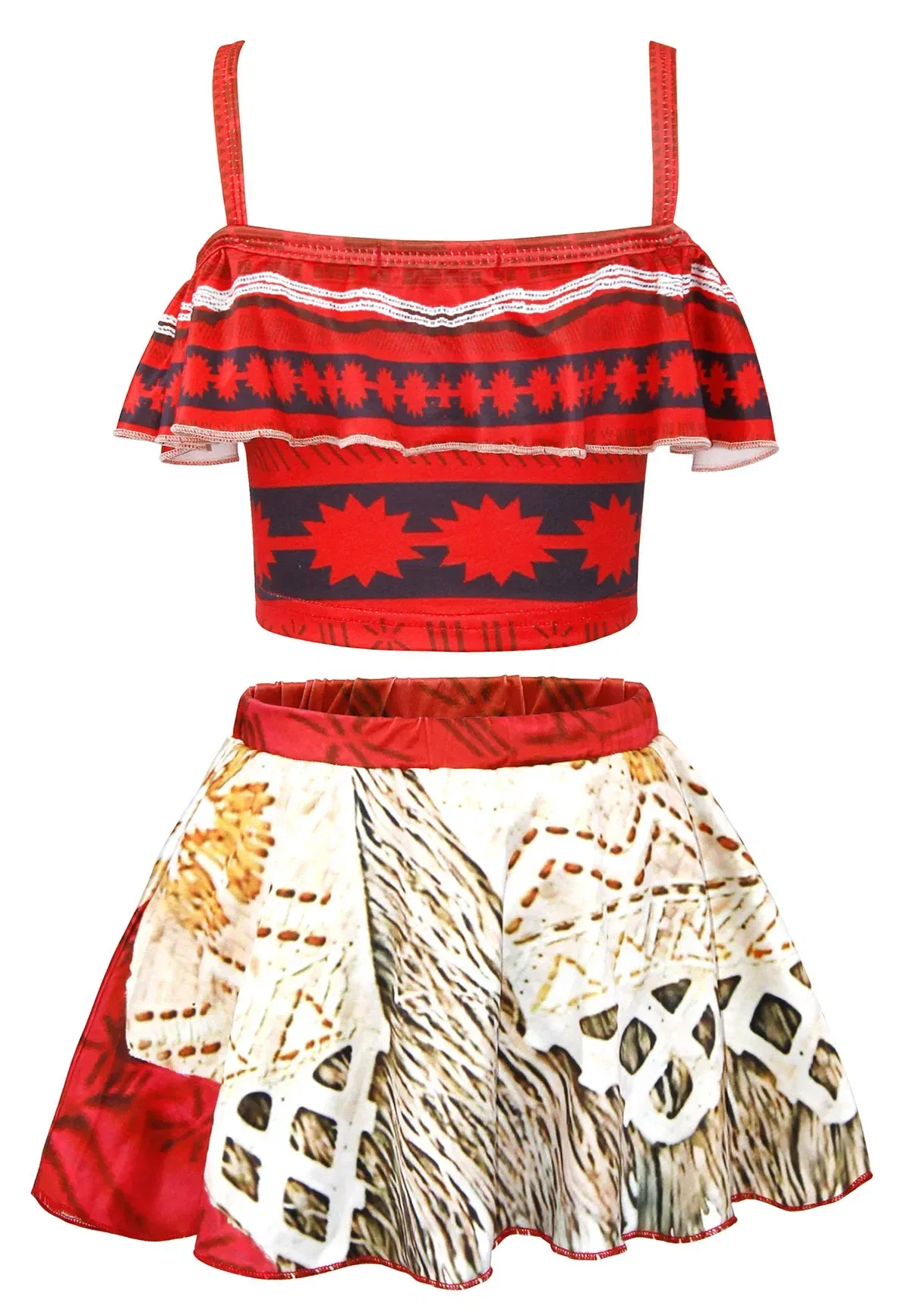 Color: Gold, Kid Size: 24M - Moana 2 Swimsuit Summer Holiday Beach Girls Two-piece Bikini Toddler Adventure Outfit Pool Party Vaiana Fancy Dress Up