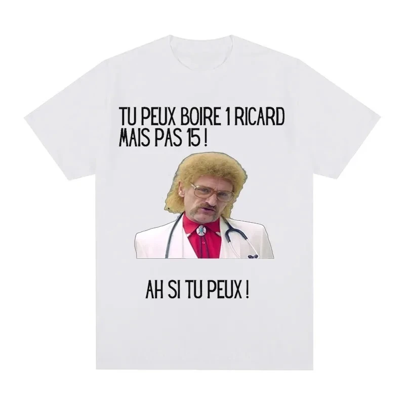 Color: black, Size: S - Funny Cotton T-shirt Print You Can Drink A Ricard But Not 15 Graphic Black Classic Tops Summer Short Sleeve Premium Tees 01336