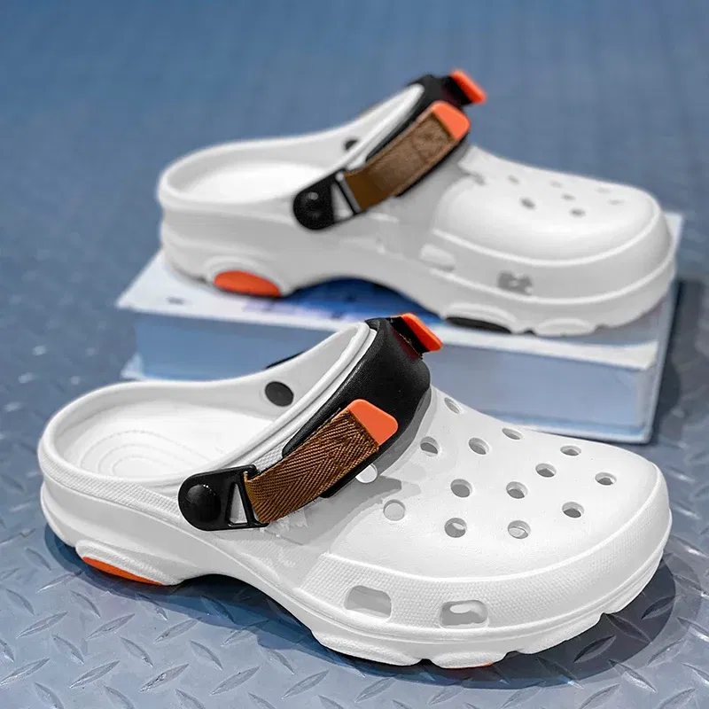 Color: light yellow, Shoe Size: 38 - Summer Men's and Women's Leisure Breathable Garden Shoes, Couples Outdoor Beach Baotou Cool Drag Hole Shoes