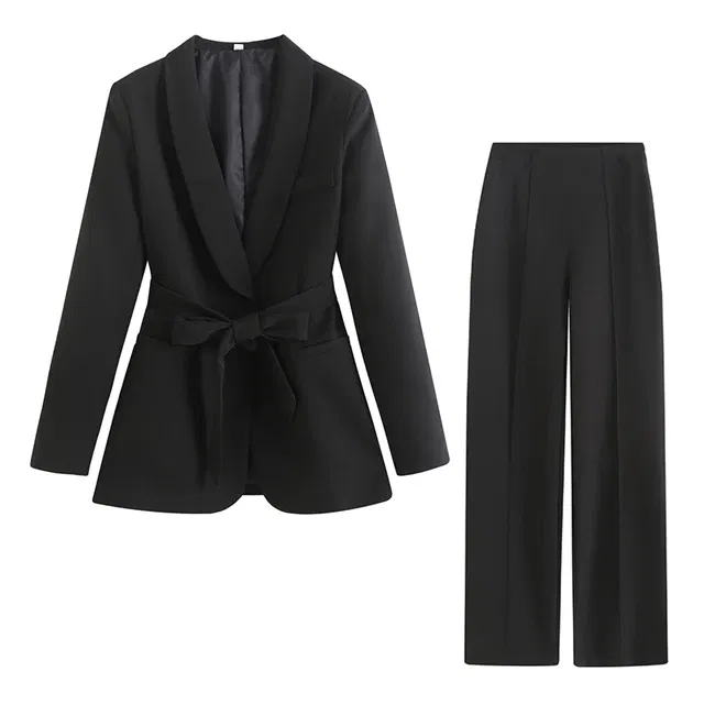 Color: Beige, Maternity Size: M - Black Women's Suit Pregnancy Photoshoot Clothes Chic Outerwear Long Tassel Buckle Waist Belt Blazer Maternity Photography Outfit