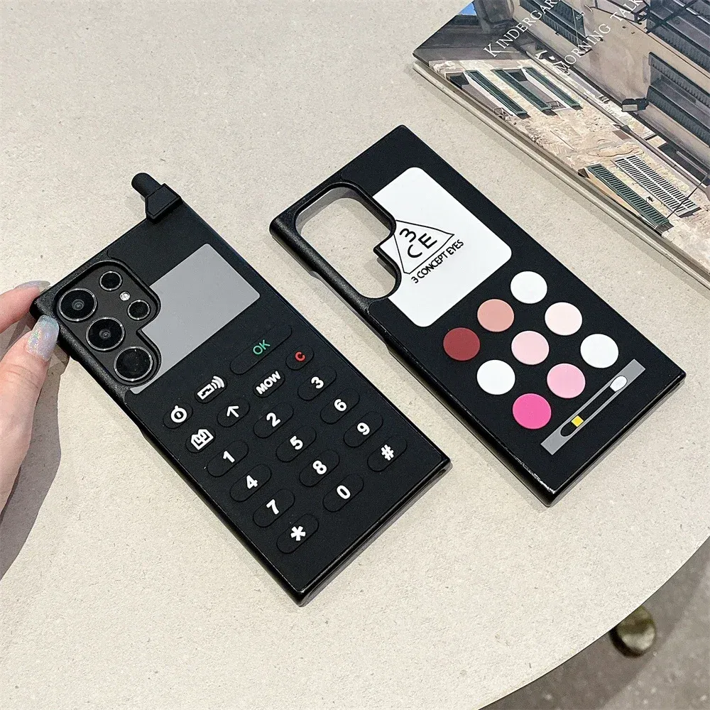 Color: Lavender, Material: PE - S24 Ultra Case 3D Cute Game Box Design Cellphone Luxury for Samsung Galaxy S23 S24 Ultra Phone Cases Cartoon Shockproof Cover