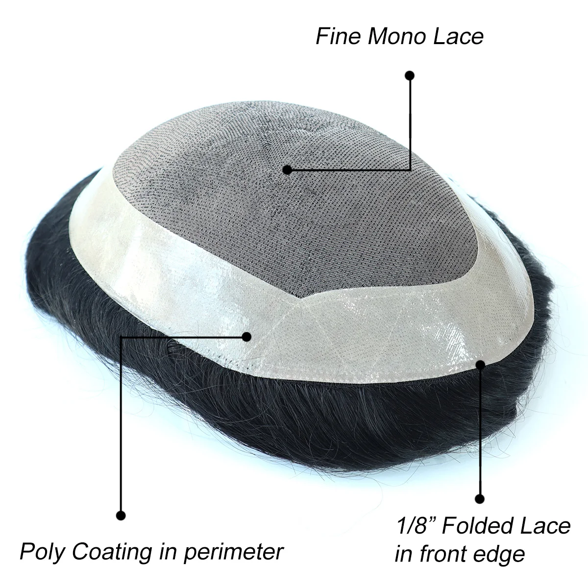 Toupee Color: 1b#, Toupee Density: 130%, Length: 8 inches, Ships From: CN, Toupee Size: 8x10, Toupee Design: free - Hywel 6 Inches Fine Mono Men Toupee Hair Men's Capillary Prosthesis Men's Wigs Replacement System Hair Natural Black Hair Units