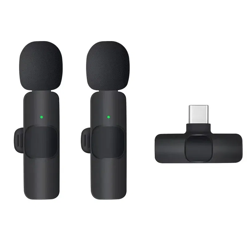 Color: GRAY - Basix 2.4G Wireless Lavalier Microphone Portable Audio Video Recording Mini Mic for iPhone Android Live Broadcast Gaming Phone