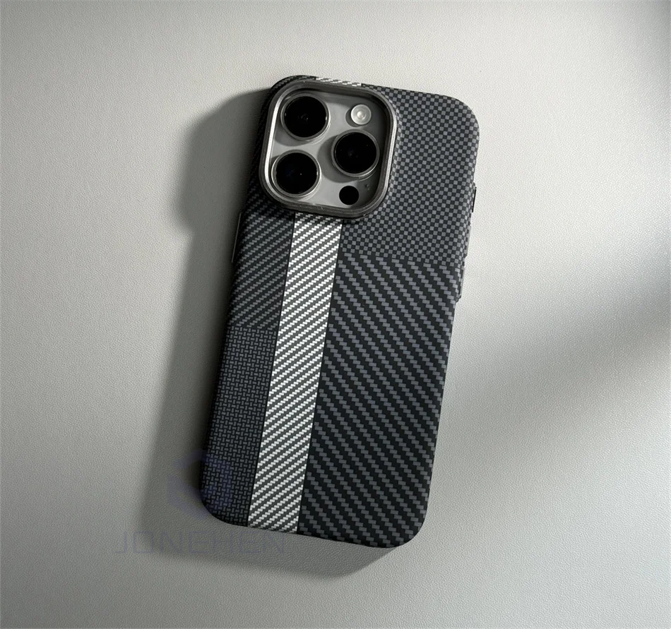 Color: Frosted Black, Material: Silicon - Luxury Alloy Lens Personalized Pixel 3D Relief Carbon Fibre Pattern Case For iPhone 13 14 15 16 Pro Max Slim Cover For Magsafe