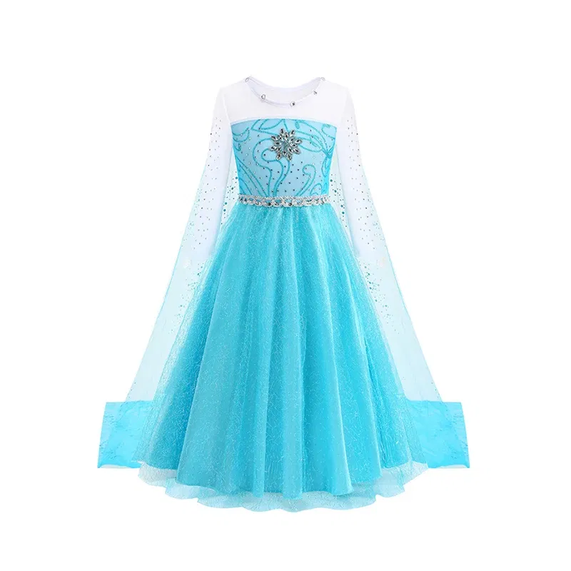 Color: black, Kid Size: 4T - Disney Kids Girls Cosplay Frozen Elsa Anna Princess Dress Girl Mesh Ball Gown Carnival Birthday Clothes Snow Queen Elsa Costume