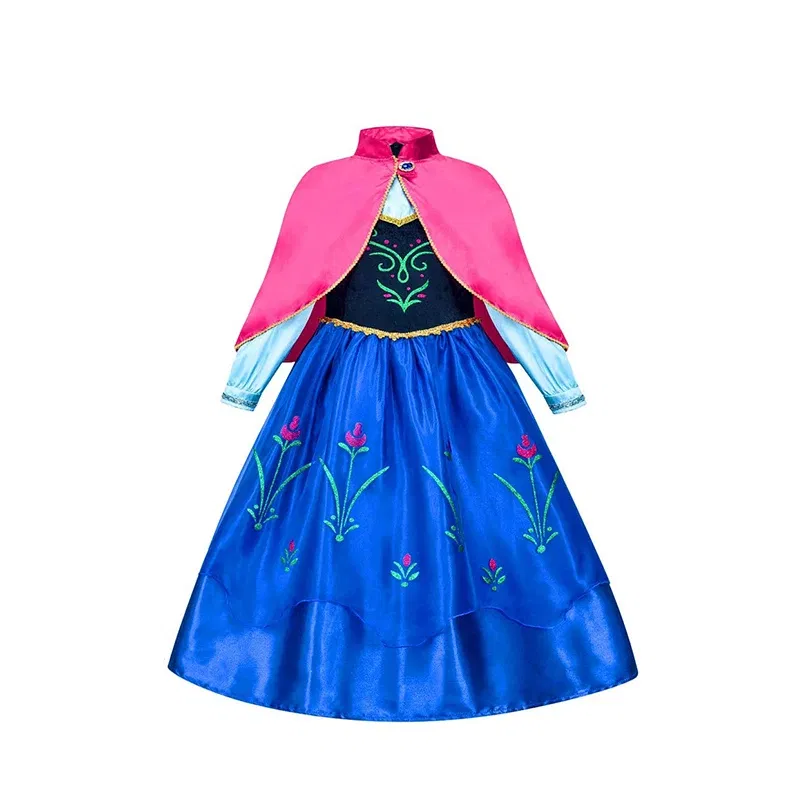 Color: black, Kid Size: 4T - Disney Kids Girls Cosplay Frozen Elsa Anna Princess Dress Girl Mesh Ball Gown Carnival Birthday Clothes Snow Queen Elsa Costume