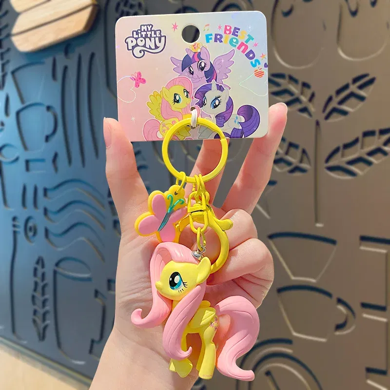 Color: WHITE, Ships From: CHINA - Cartoon My Little Pony Toy Keychain Twilight Sparkle Pinkamena Diane Pie Fluttershy Rarity Rainbow Dash Key Buckle Keyring Gift