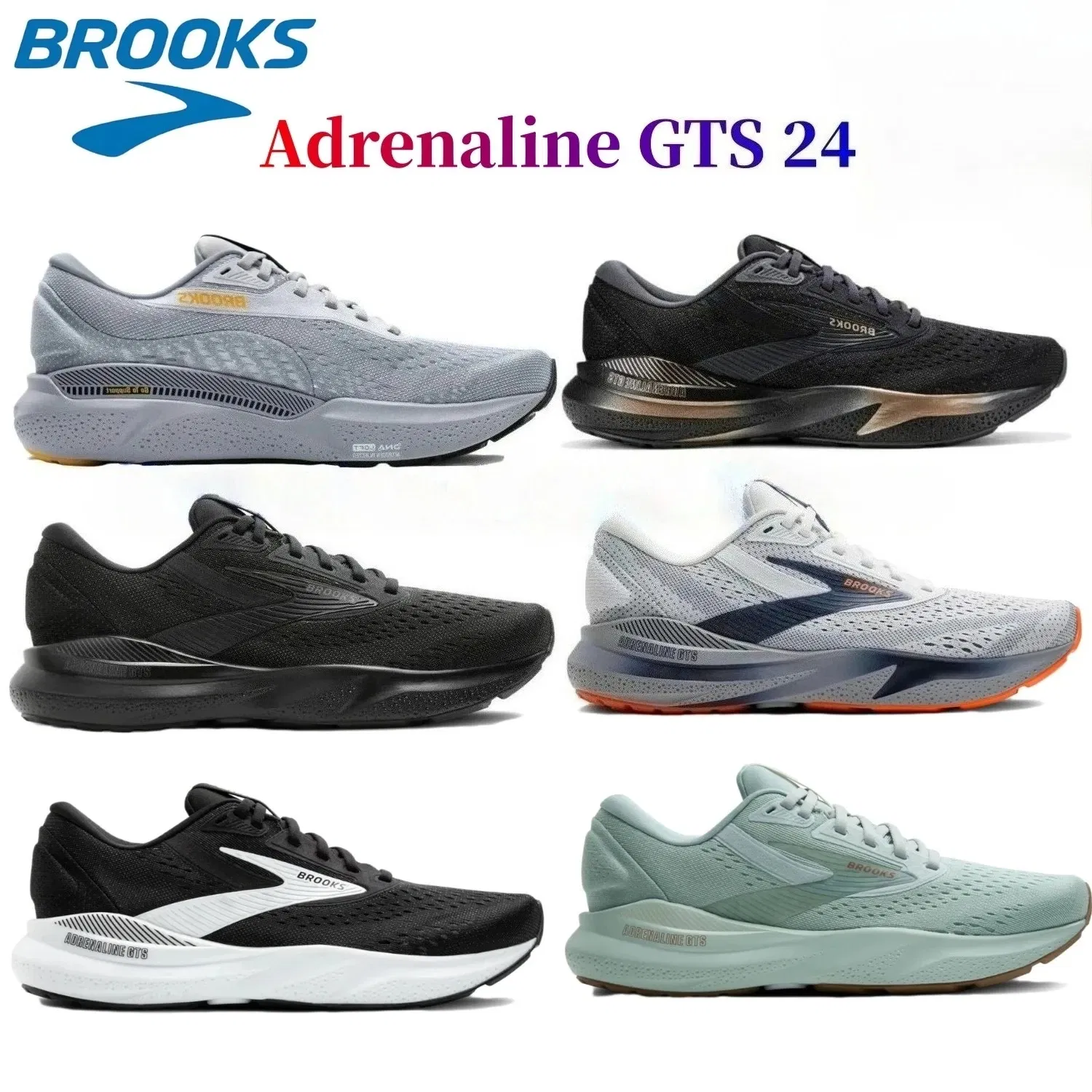 Color: Turquoise, Shoe Size: 40 - Brooks Men?™s Running Shoes Adrenaline GTS  24 Neutral Lightweight Cushioned Stylish Comfortable Sports Training Casual Sneakers