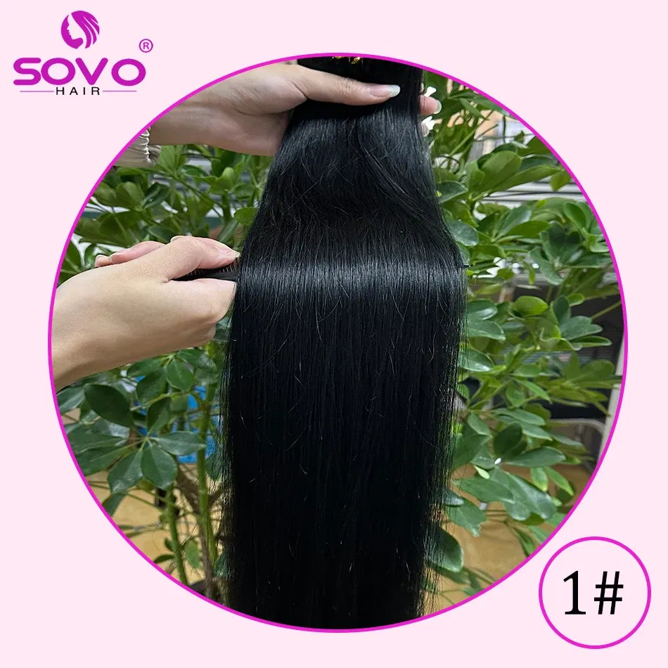 Color: #1, Length: 8inches - SOVO Clip In Hair Extensions Human Hair 3 Pieces Bone Straight Clip Ins Hair Extension 60-90G Real Natural European Hair 12-26"