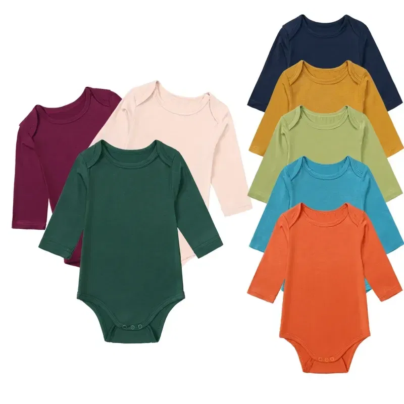 Color: Slateblue, Kid Size: 6M - 2025 Summer Newborn Boy Girl Romper Baby Bamboo Fiber Breathable Clothing Long Sleeve Toddler Jumpsuit Infant Bodysuit Pajamas